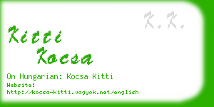 kitti kocsa business card